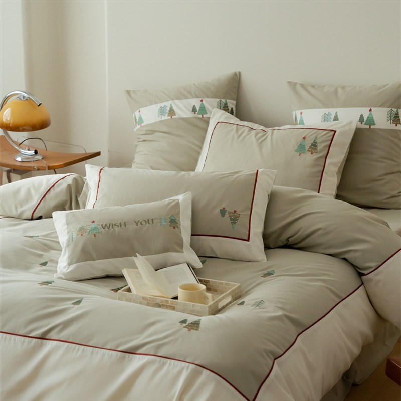 卡通小清新60支全棉加厚磨毛床单四件套纯棉森系绣花被套裸睡床品