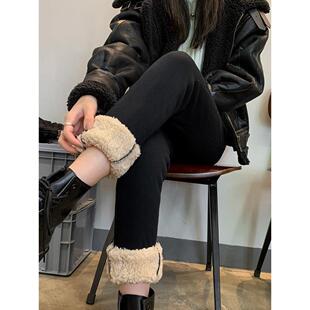 春夏加绒加长加厚绒打底裤女裤高腰黑色弹性显瘦外穿带绒小脚裤潮