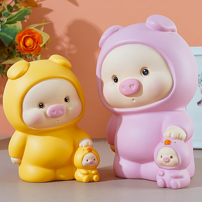 亲子小猪网红爆款新款彩绘存钱罐涂色卡通石膏像乳胶娃娃模具,玩具/童车/益智/积木/模型,白模填色/模具彩绘/石膏娃娃,淘宝优惠券,粉丝福利购,淘宝优惠卷