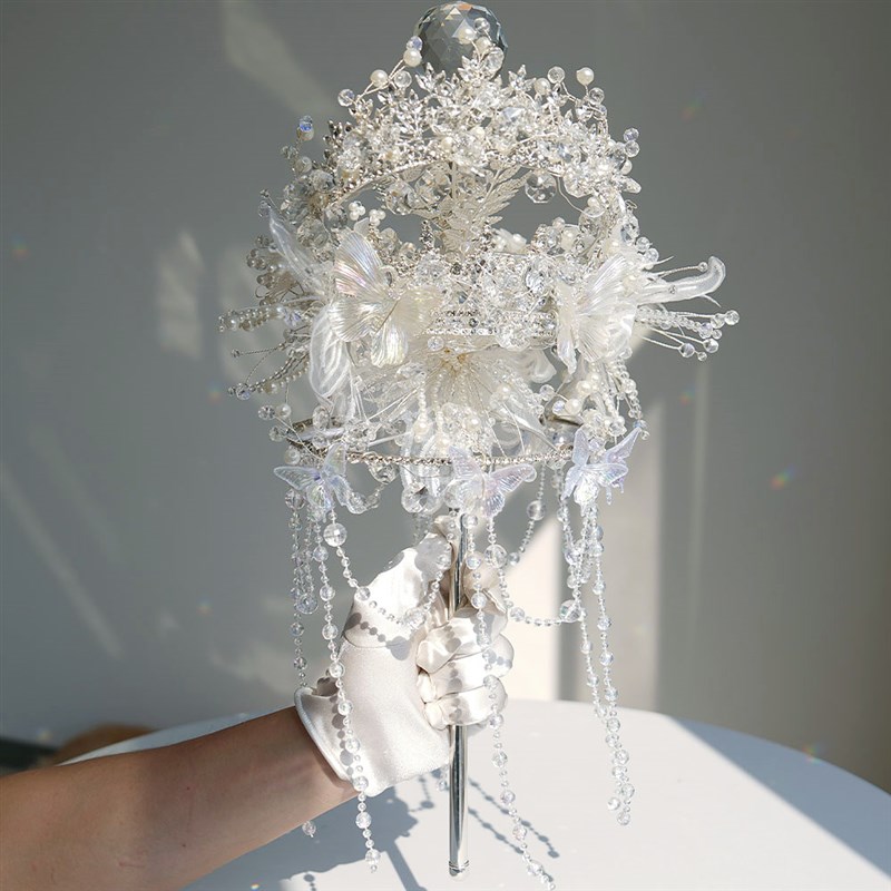 凤吟婷 婚礼权杖手捧花diy材料包新娘结婚婚纱专用闺蜜出嫁礼物