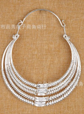 苗银饰少数民族项链民族特色合金演出舞蹈配饰项圈复古风项圈