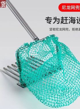扒网捞挖螺钉耙渔民蛤蜊专v用网赶海螃蟹带网兜钢耙.白蛤黄蛤耙子