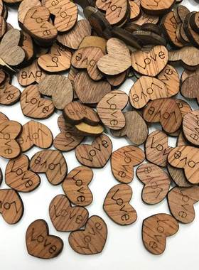 100Pcs Mini Wooden Love Heart Wedding Table Scatter DIY Craf