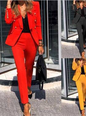 2023Suit women coat winter clothes ladies pants 2 pieces set