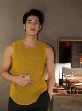 Men's vest男士休闲薄款纯色针织衫2025夏季新款大码宽松透气
