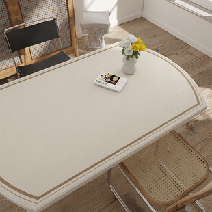 桌布防水防油免洗家用椭圆餐桌布茶几布PVC防烫简约高级感桌垫