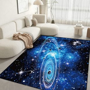 茶几边地垫书房星空满铺地球定制创意地毯客厅卧室床宇宙现代简约