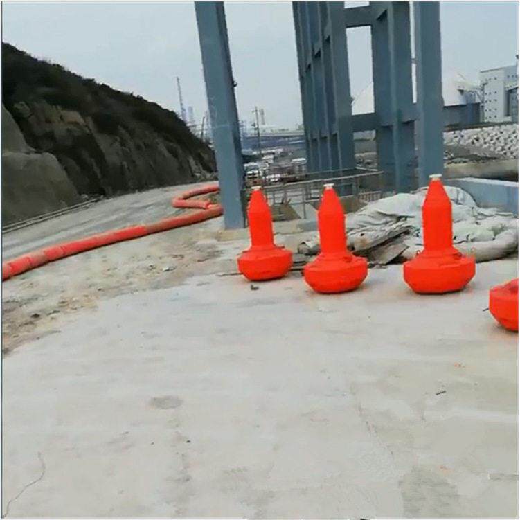 河道两岸警示航标直径1.2米滩涂带灯塑料警戒浮标
