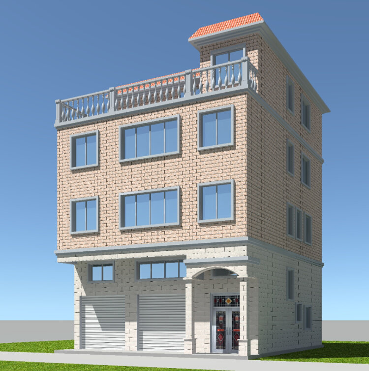 7 三层半平顶农村自建房楼房设计图建房图纸建筑结构施工图