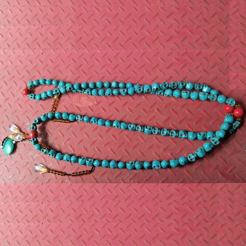 仿制绿松石朝珠项链108颗清朝代皇帝佛珠项链宫廷仿古配饰道具