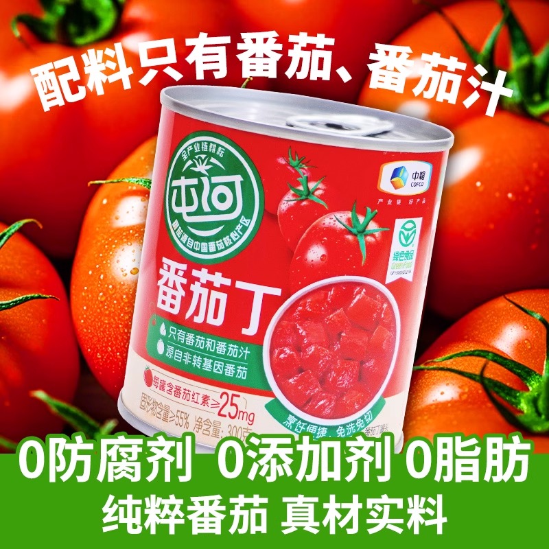 中粮屯河番茄丁罐头300g