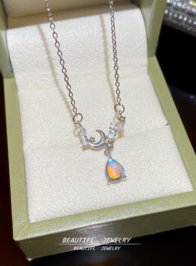 十字链月上枝头项链女轻奢项链