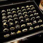 开口可调节个性 戒指小众高级感百搭真金电镀轻奢指环情侣对戒 时尚