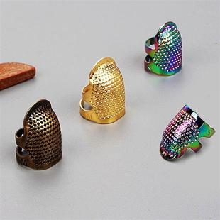 顶针指套家用手缝十字绣顶针器加厚可调节真铜护指顶针箍缝纫工具