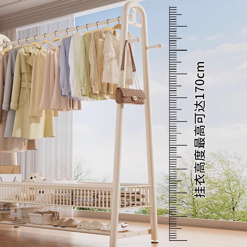 跨境加粗衣帽架落地家用晒衣架卧室挂衣杆简易单杆式阳台晾衣架