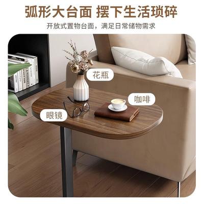 跨境木质简约卧室床边桌可移动式懒人沙发边几实木迷你小户型茶几