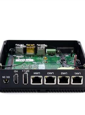 热销12代四网口微型工业N100 J6412低功耗软路由迷你工控电脑主机