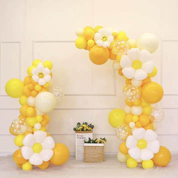 橙黄色气球套装门口支架装饰气氛学校开业氛围场景店铺周年活动