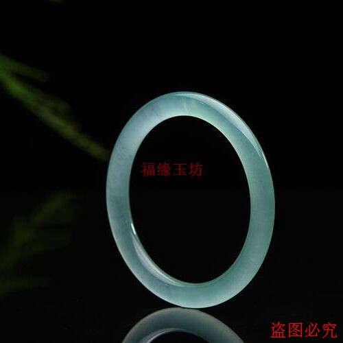 高端油青色玉手镯女叮当镯细条冰种浅绿青翠色玛瑙玉髓女手镯送礼
