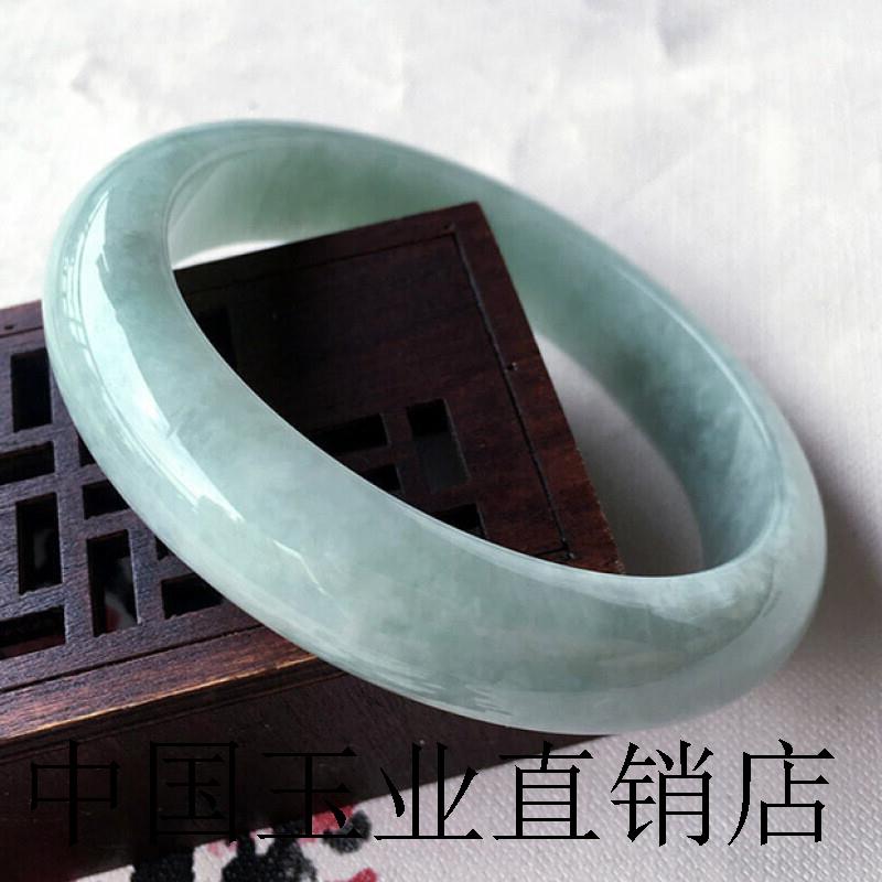 老坑翠玉镯子冰糯种缅甸浅阳绿飘花手镯子小清新感百搭款女款首饰