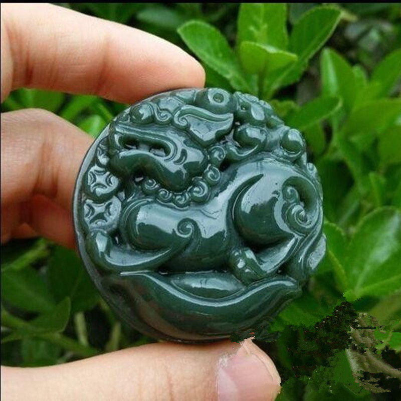 遇玉高端和田玉青玉腰扣皮带扣男款圆牌方牌民族风饰品玉石玉佩