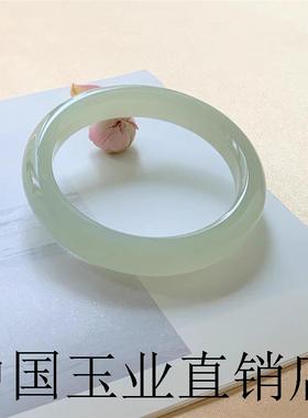 新疆和田玉手镯细条女款高端羊脂白玉手镯旺夫真玉镯子百搭气质款