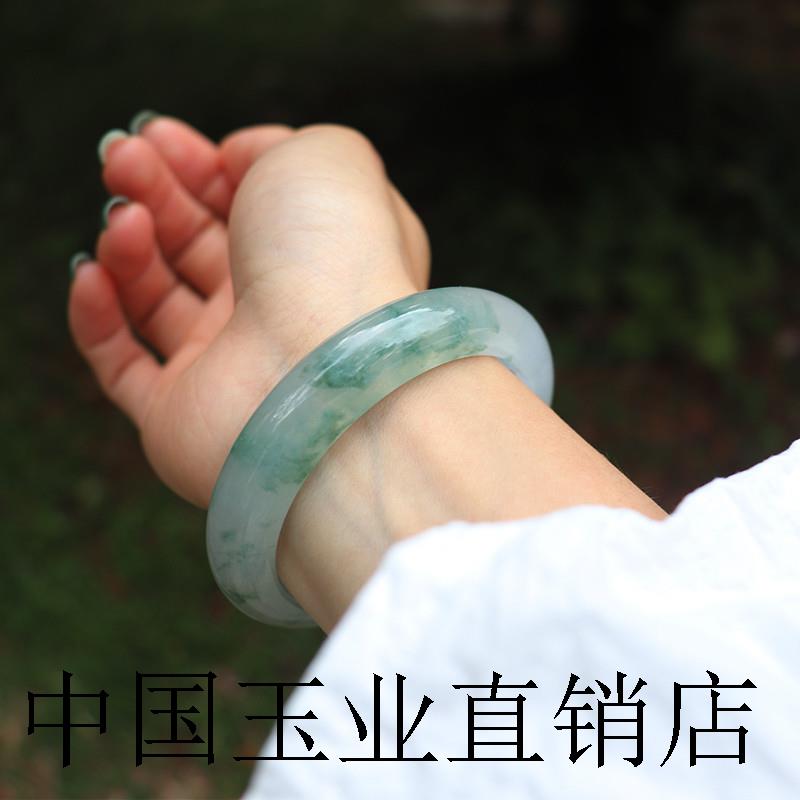 缅甸翡翠色手镯阳绿玉镯子老坑飘花玉石贵妃镯子高品质玉器手饰品