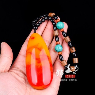 新疆和田玉手把件吊坠羊脂玉籽料原石把玩件金丝黄红玉原石手玩件