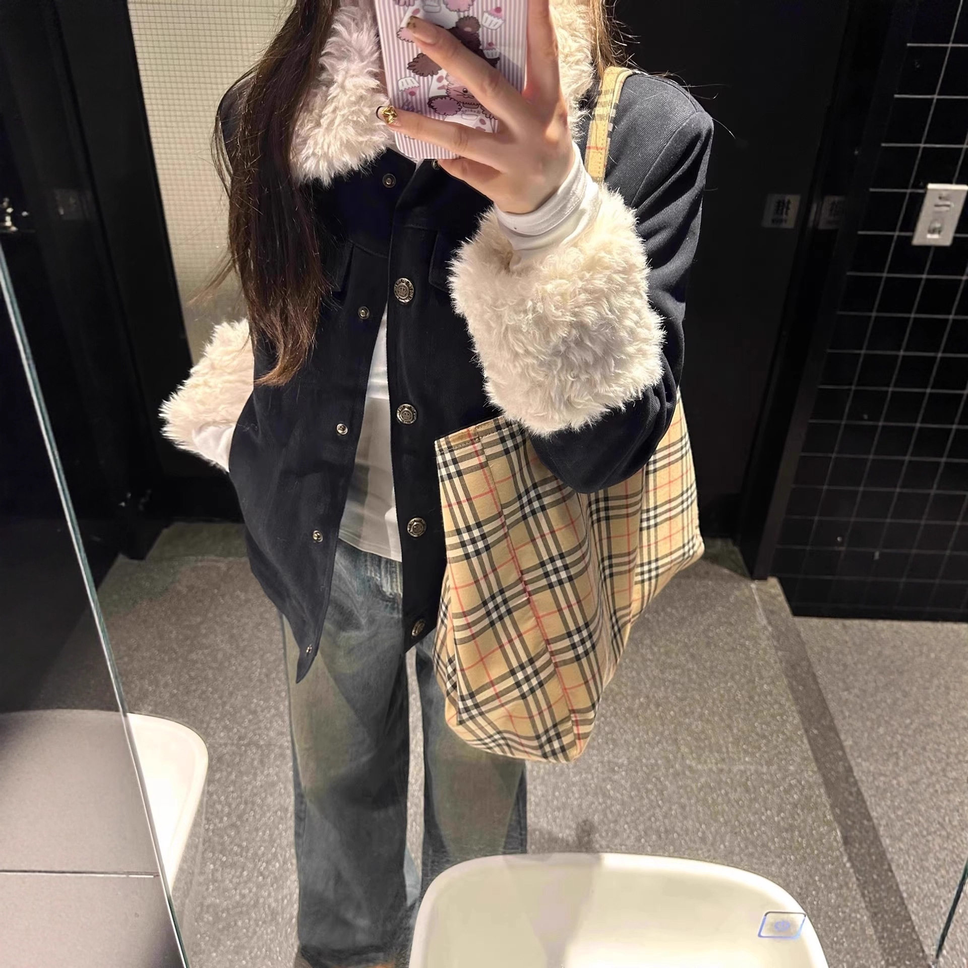 羊羔毛领夹棉加厚外套女秋冬季2棉衣/棉服