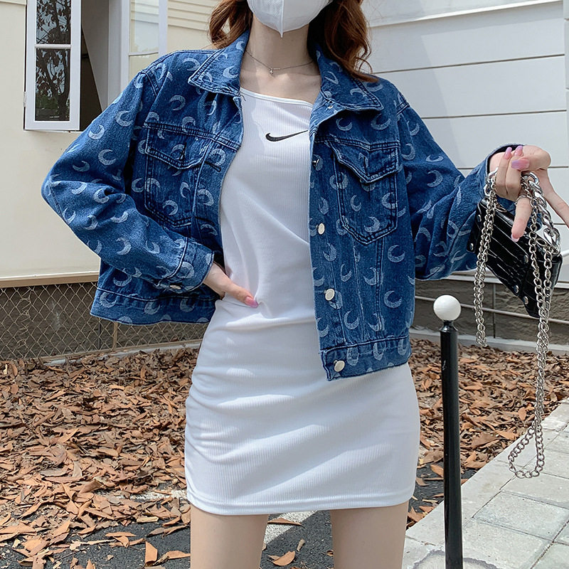 早秋新款短款牛仔外套女韩版宽松短外套