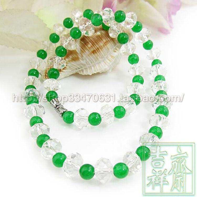 马来玉时尚项链 珠链颈链颈饰品女节日礼物玉项链长款女