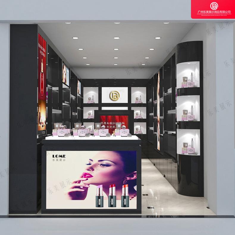 广州工厂化妆品木质烤漆整店输出展示柜展示台柜背柜展示架
