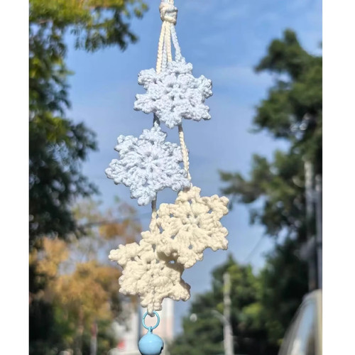 雪妃尔正品毛线钩织雪花挂件手工diy材料包钩织编织四连雪花片