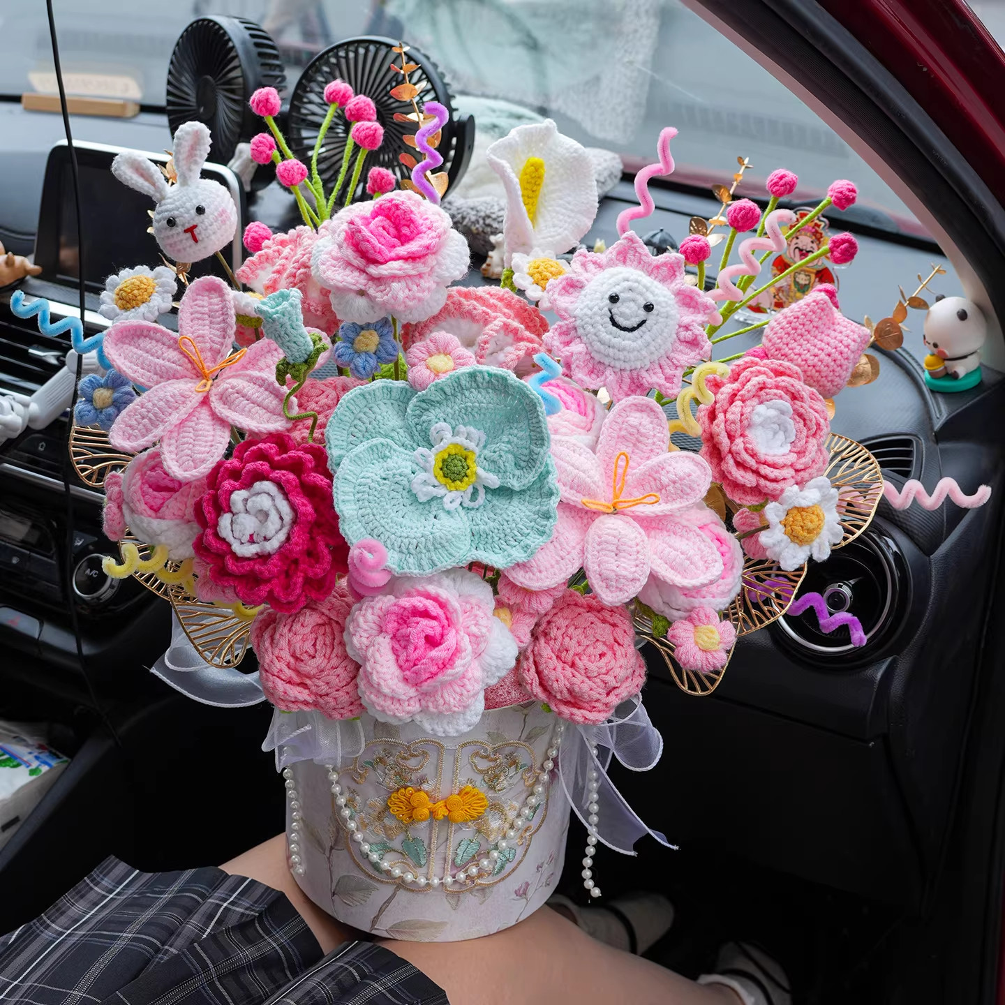 新年抱抱桶雪妃尔线材手工针织向日葵玫瑰毛线花束抱抱桶材料包,服饰配件/皮带/帽子/围巾,DIY编织材料包,淘宝优惠券,粉丝福利购,淘宝优惠卷