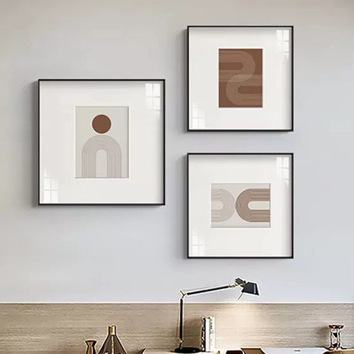 北欧风格抽象线条立体餐厅方形装饰画客厅沙发背景墙挂画卡纸壁画