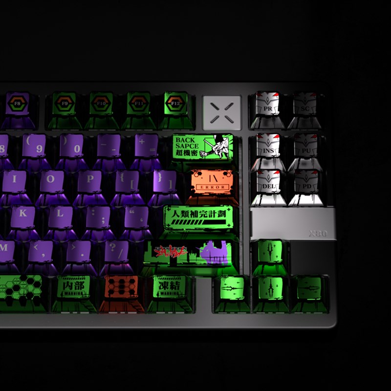 EVA初号机珠光金属漆键帽磨砂五面热升华D夜魔磁轴6075100wooting