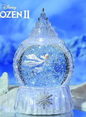 冰雪奇缘梦幻音乐盒Elsa爱莎公主魔法水晶球送女孩生日礼物摆件灯