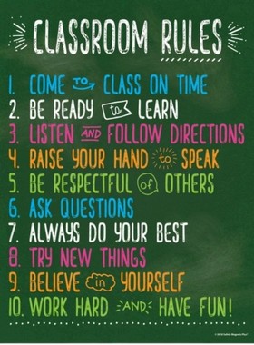classroom rules 班级规则管理规章制度英语培训学校海报墙贴