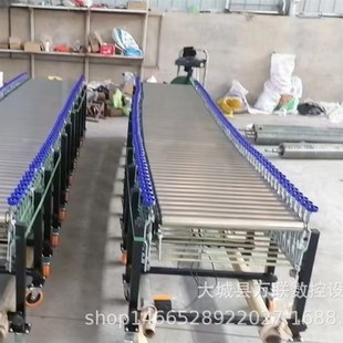伸缩动力伸缩滚筒输送机传送带电动F快递物流分拣流水线转弯输送