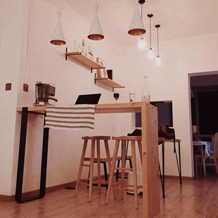 实木吧台桌家用客厅隔断家用小吧台桌厨房酒吧高脚桌子