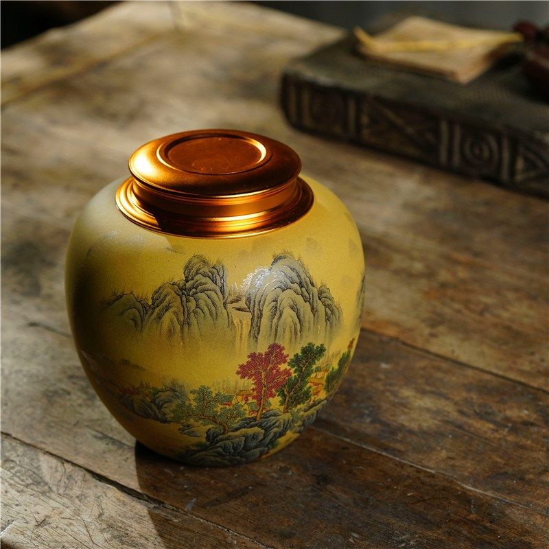 宜兴紫砂茶叶罐双层密封罐锡罐金属盖普洱茶缸醒茶罐存茶罐可定制,餐饮具,茶叶罐,淘宝优惠券,粉丝福利购,淘宝优惠卷