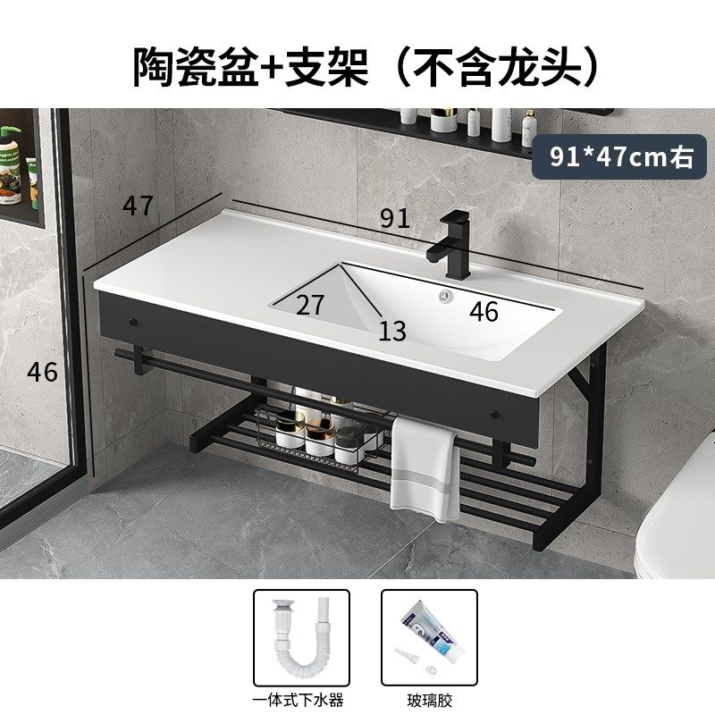 不锈钢挂墙式洗手盆支架盆40宽度左右盆双台盆小户型洗脸盆镜柜盆