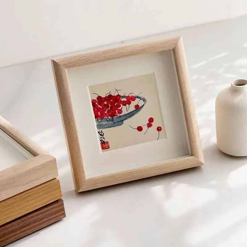 油画棒相框diy正方形四宫格挂墙摆台送闺蜜生日礼物中Z空立体画框