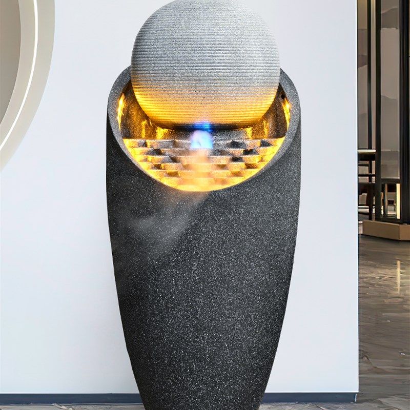 轻奢落地流水摆件循环水招财客厅办公室前台电视柜傍生财景观装饰,家居饰品,流水摆件,淘宝优惠券,粉丝福利购,淘宝优惠卷