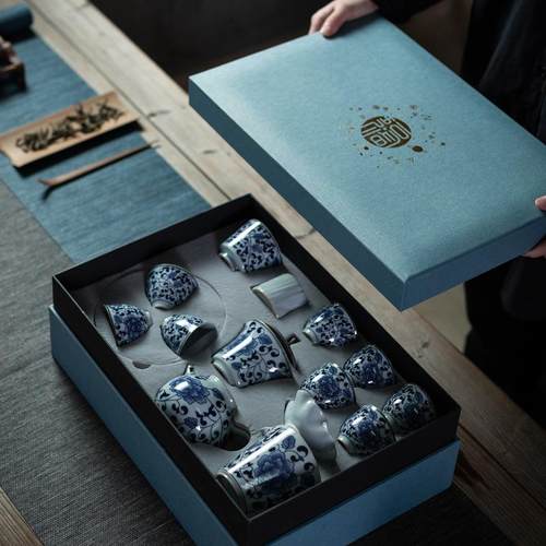 青花瓷茶具套装 彷古整套家用盖碗茶壶釉下彩陶瓷功夫茶具