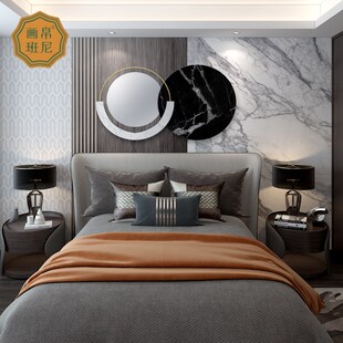 轻奢风简约现代大理石纹墙纸电视背景墙壁纸卧室床头墙布定制壁画