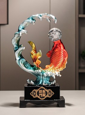 年年有余办公室锦鲤鱼桌面招财摆件玄关酒柜如鱼得水开业装饰礼品