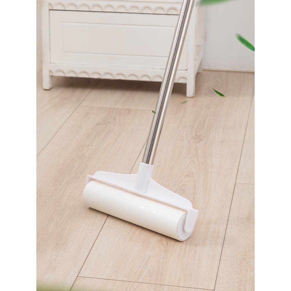 贴纸式吸毛器毛发长把耐用扫把滚轮粘贴粘子粘尘纸清扫头发神器粘