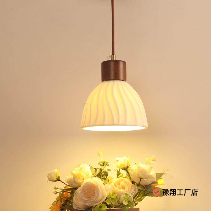 陶瓷床头吊灯北欧吊线酒店民宿餐厅灯日式复古吧台家用书房卧室灯
