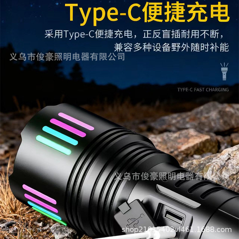 变焦强光远射长续航手电筒